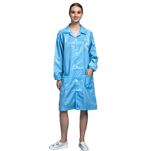 驭步翻领纽扣防静电大褂防尘大褂制药厂食品厂工作服大码防护服