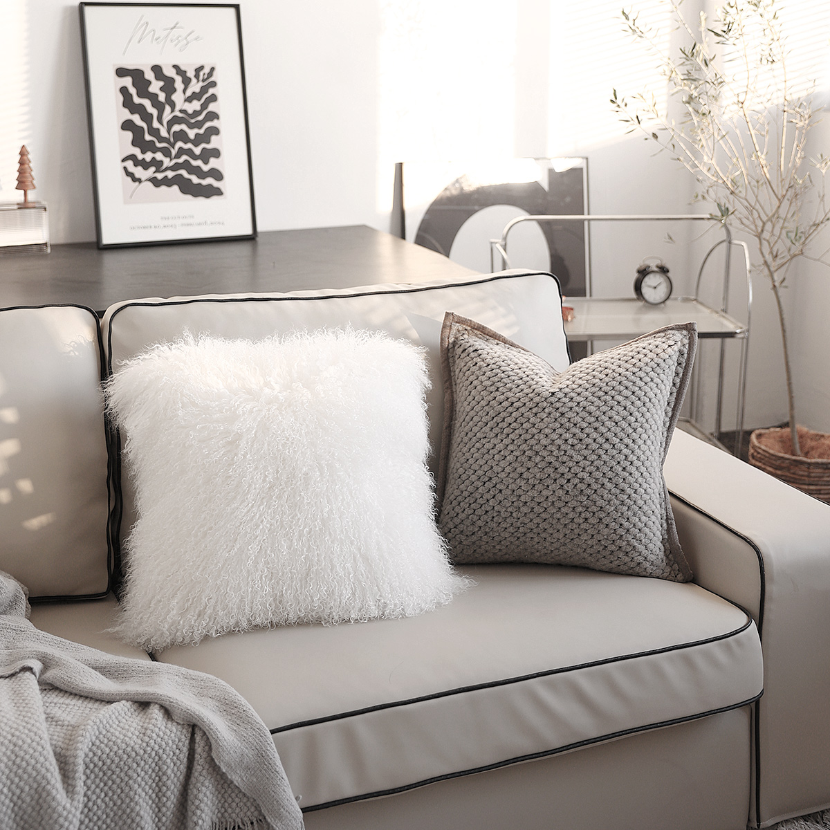 渡家沙发真滩羊毛靠垫抱枕