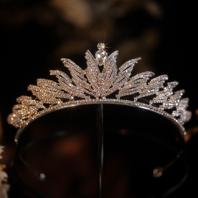 新娘皇冠简约时尚气质舞台婚纱礼服结婚仪式头饰优雅叶子精致王冠