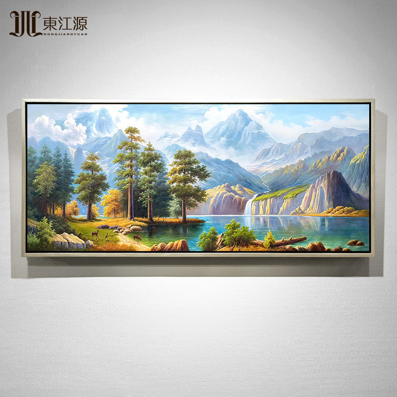 手绘油画欧式美式聚宝盆风景山水客厅挂画沙发背景墙大芬村装饰画