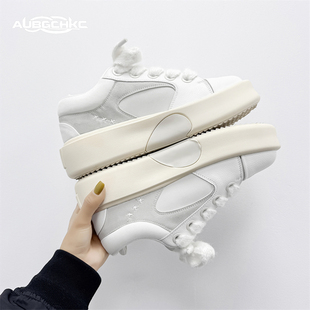 AUBGCHKC考拉灰爱心板鞋男女款厚底增高鞋子运动休闲情侣小白鞋潮