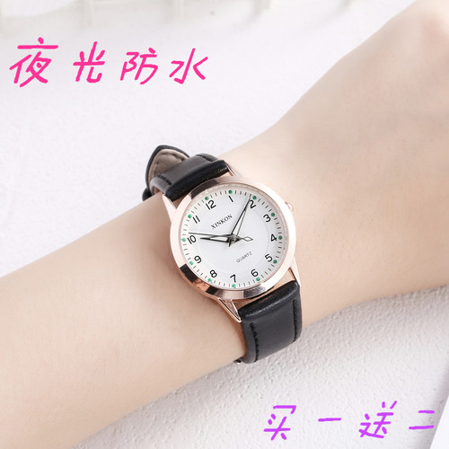 简约初高中女孩夜光韩版真皮手表