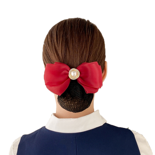 高级雪纺纱抓夹女后脑勺蝴蝶结发夹发网后脑勺头饰夹子2023新款