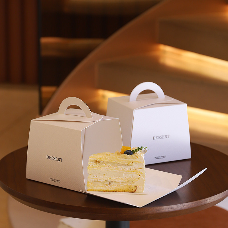 网红3寸4寸蛋糕盒小西点甜品包装盒子切块慕斯盒烘焙打包盒子