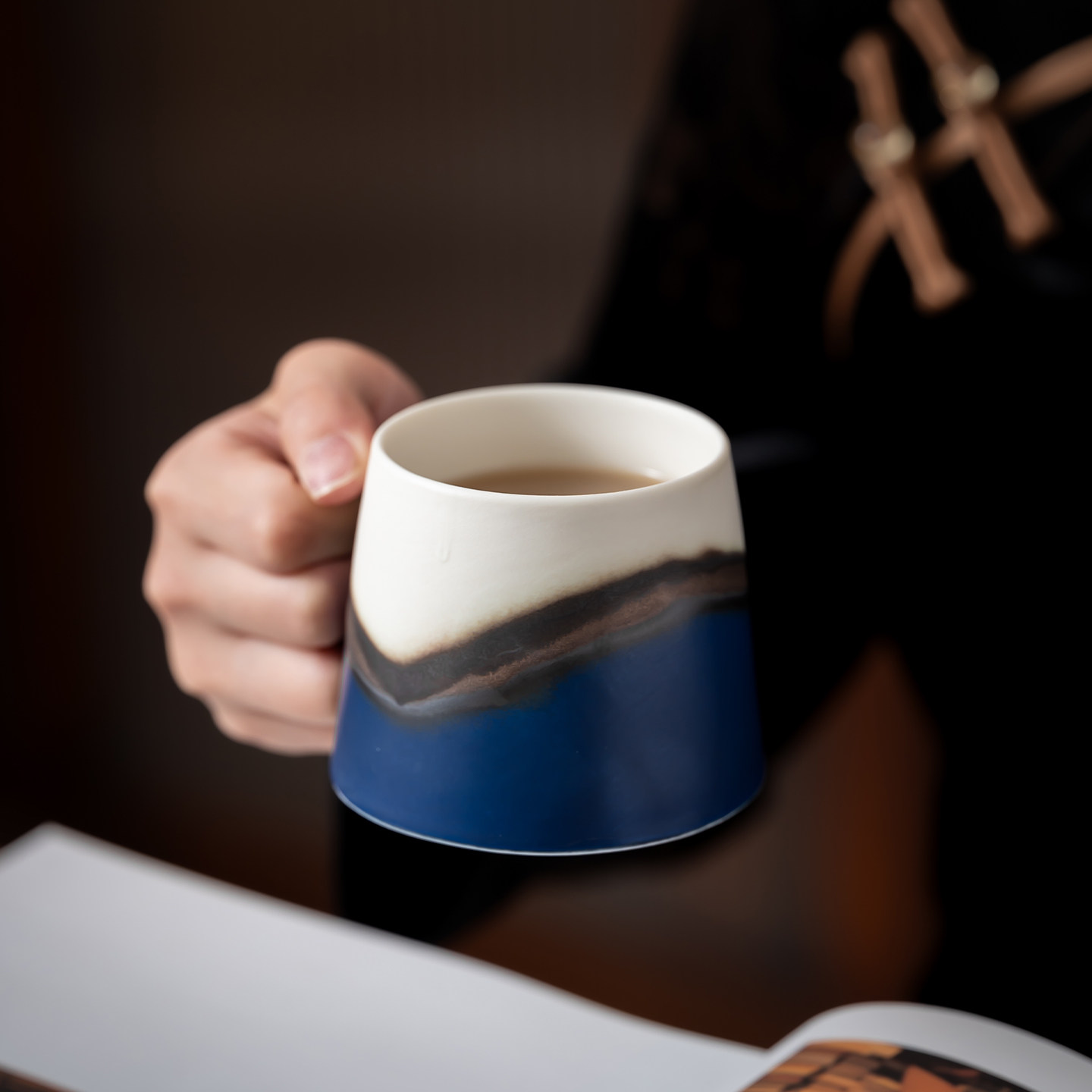 男士水杯陶瓷杯子茶杯咖啡杯渐变色情侣对杯家用办公室高颜值礼物