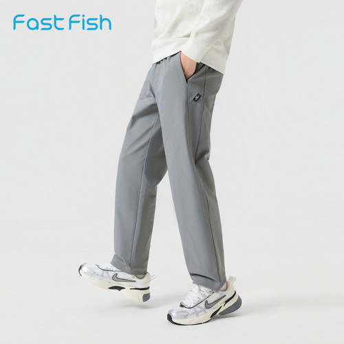 快鱼直筒休闲裤男2026年春季新款简约百搭男士裤子轻商务宽松长裤