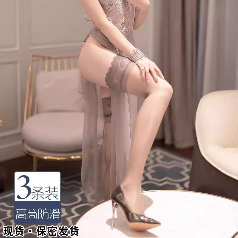 防滑长筒袜白色丝袜高筒硅胶