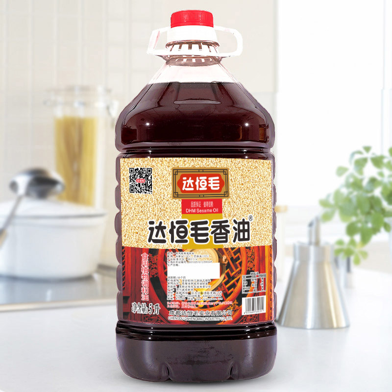 芝麻油5l大桶冷榨纯正家用商用餐饮专用火锅香油调和油农家口味