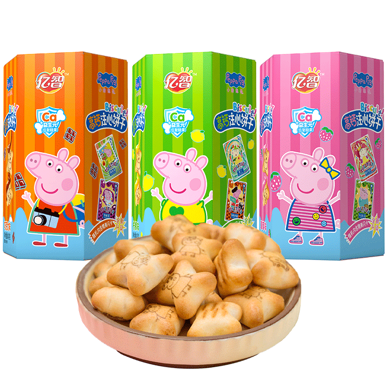 亿智注心饼干多口味高钙全脂乳粉