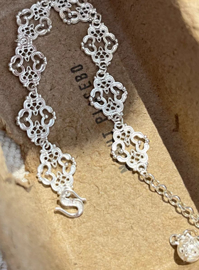 足银999纯银繁花手链女轻奢小众设计感高级感手饰送女友礼物