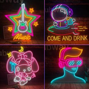 霓虹灯定制招牌装饰墙发光灯牌摆摊烧烤串串火锅夜市酒吧ktv网红