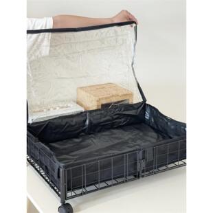 有点棒！可折叠床储物箱带滑轮储物箱锻铁储物架储物篮