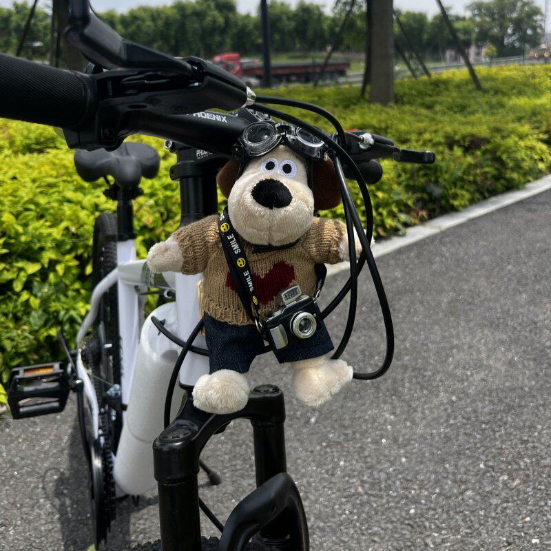 可爱掌门狗自行车装饰玩偶公仔山地车小配件车头骑行挂件配件