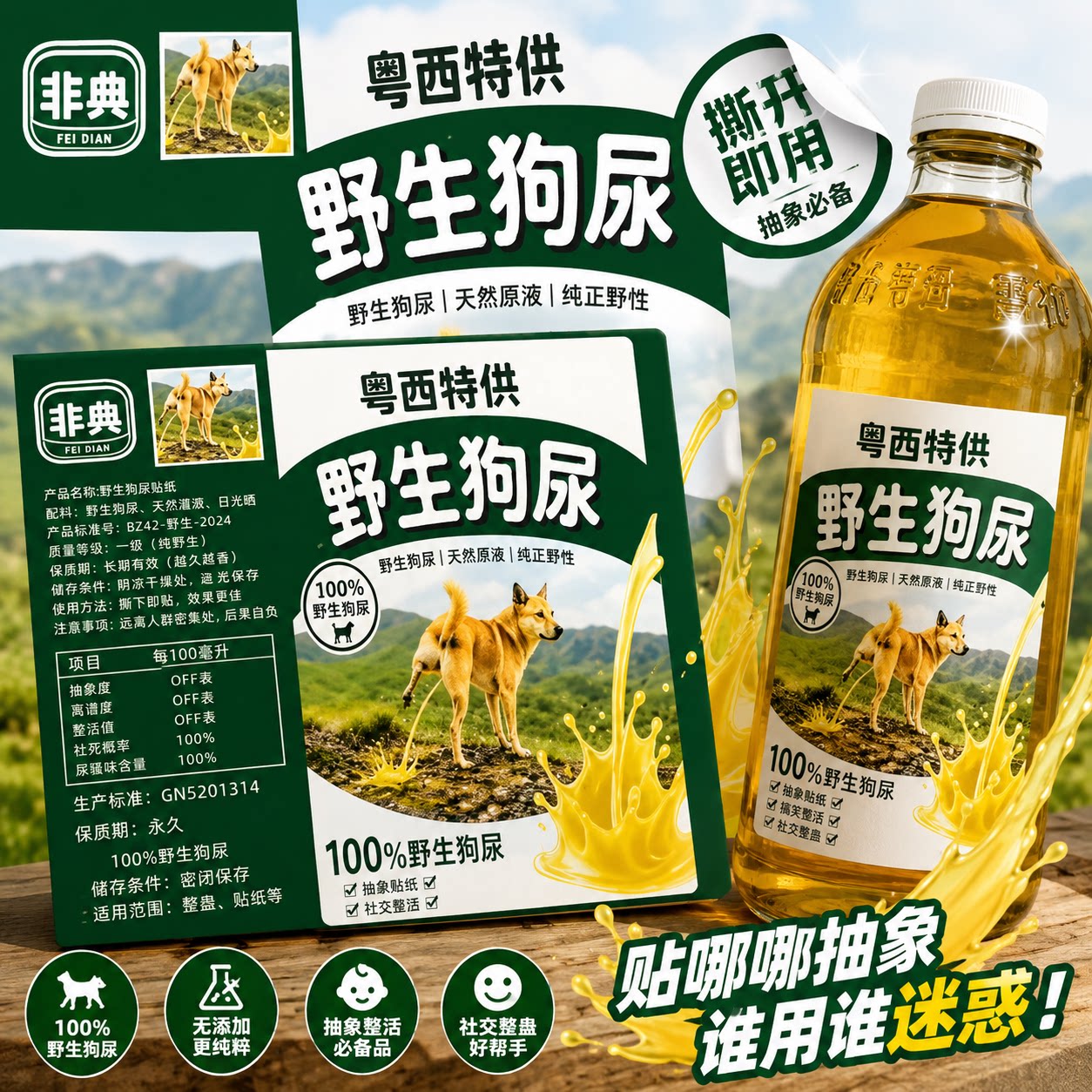 现货！野生狗尿贴纸粤西特供di贴纸/立体贴纸