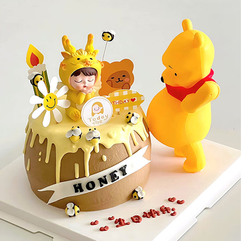 创意龙宝宝周岁蛋糕大肚熊妈妈摆件装饰小龙宝宝维尼熊烘焙装扮品,节庆用品/礼品,节日装扮用品,淘宝优惠券,粉丝福利购,淘宝优惠卷