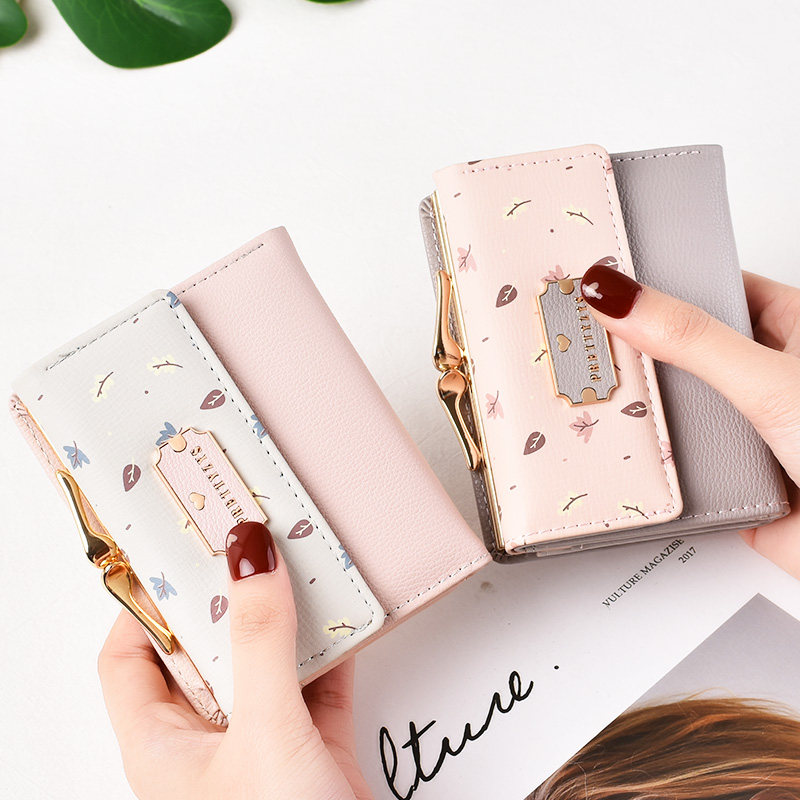 钱包女可爱日系少女心小钱包零钱包多层小碎花折叠卡包可爱女韩国