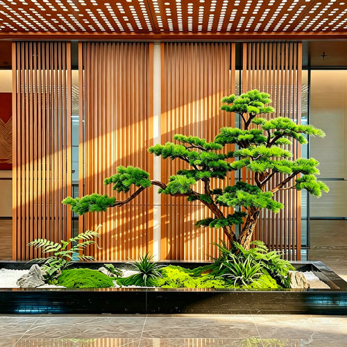 仿真绿植松树迎客松造景假树仿A真树装饰大型酒店玄关室内植物景