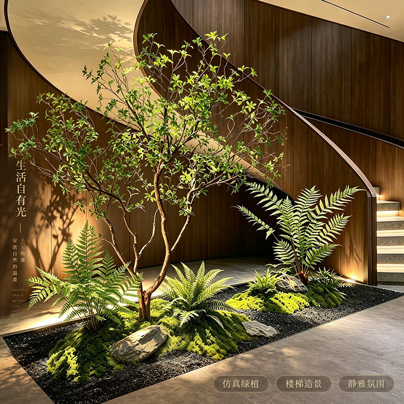 仿真马醉木橱窗绿植假花树装饰大型室内高端景观仿生植物造景组合