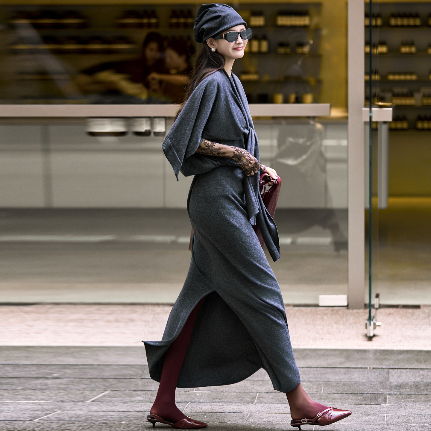 100%羊毛一整套时尚三件套装女装