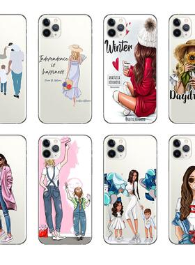 苹果15创意女郎11透明适用苹果14Promax保护套13全包防摔软壳12孩phonecase
