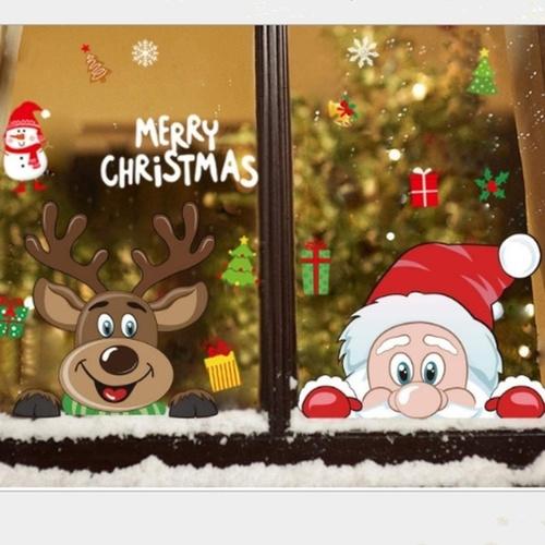 new christmas window sticker santa claus sticker elk wall st