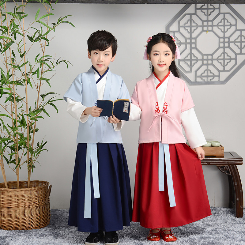 迪樂釘童古裝漢服套裝中國風男女童演出服小孩漢元素國學表演服裝在類目 女裝/女士精品, 連衣裙中 - 來自Buy2taobao.com提供專業的淘寶代購服務