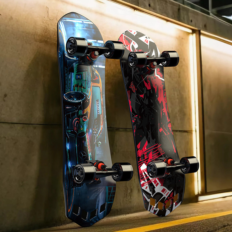 手提滑板儿童初学者6-12岁以上成人男女青少年双翘四轮闪光滑板