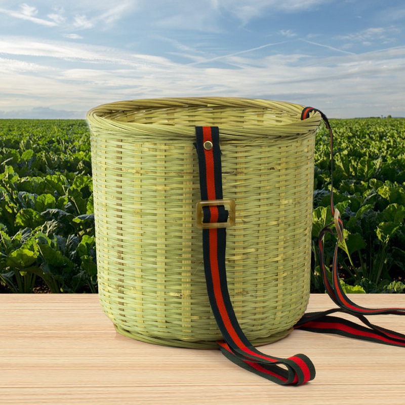 竹编背篓摘茶叶竹编箩筐摘水果竹制品摘玉米儿童背篓表演用竹筐