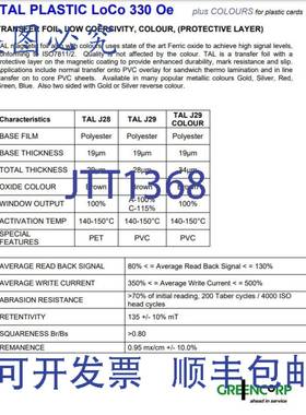 原装 供应TAL J29A 热转印胶带 lo-co 300Oe Greencorp 12.7mm 12