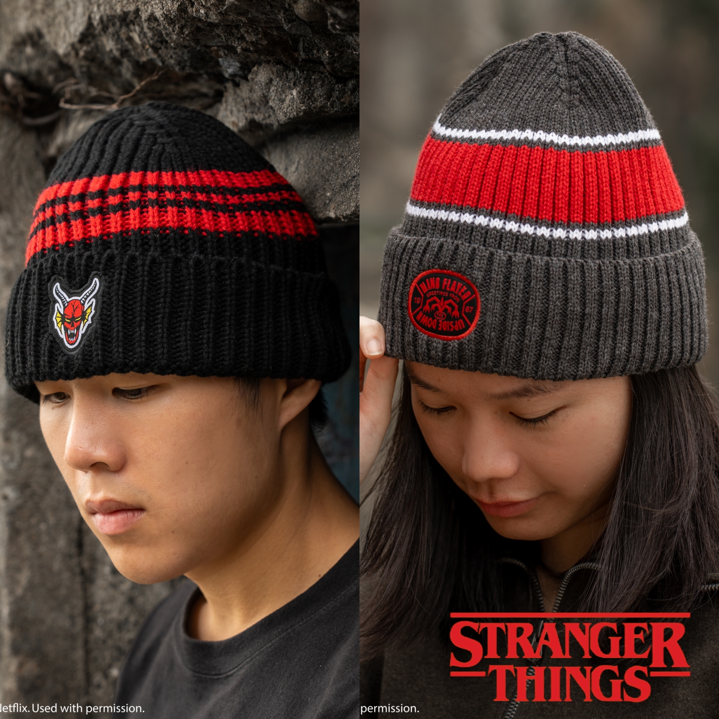 正版怪奇物语周边无檐帽秋冬保暖