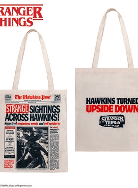 Cinereplicas正版怪奇物语第五季周边帆布包霍金斯小镇沦陷单肩包