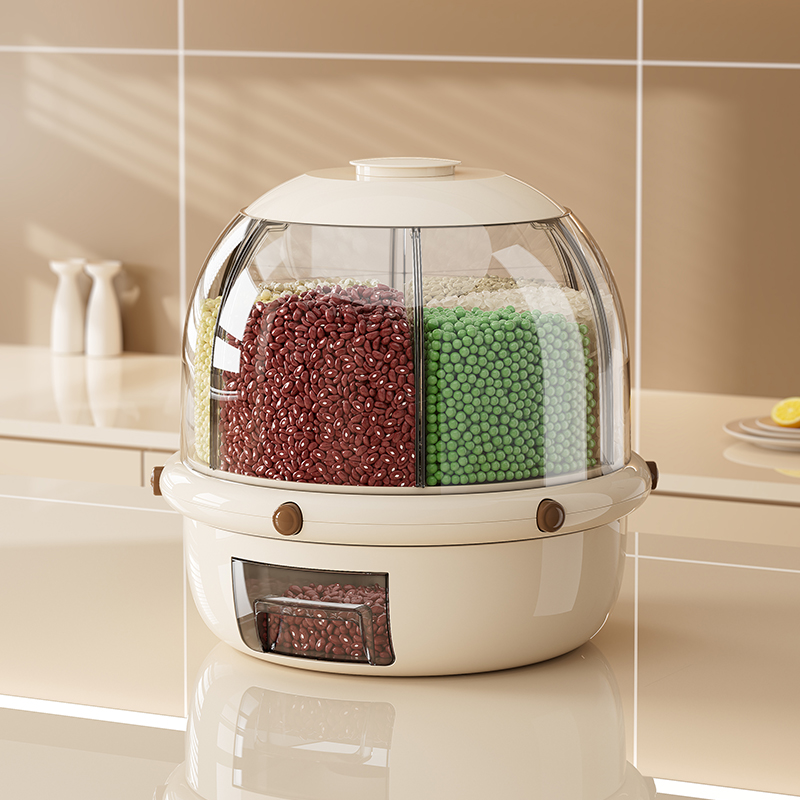 按压五谷杂粮收纳盒防虫防潮旋转装大米缸储存罐家用2025新款米桶
