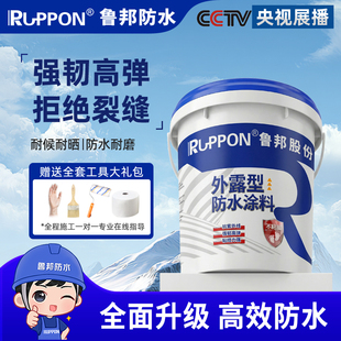 鲁邦水性可外露外墙屋顶防水涂料平房楼顶沥青室内外鱼池防水涂料