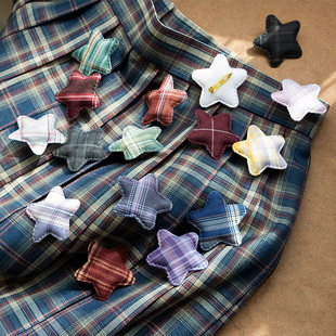 格物姬手作小物JK制服格裙同格布可爱星星胸针别针兔缝缝温柔一刀