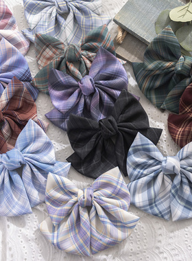 909双层后脑勺大蝴蝶结发夹JK手作小物可爱萝莉发饰搭配制服格裙