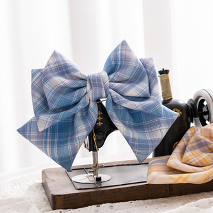 904手作发饰JK同格布料cosplay装 饰三层大蝴蝶结发夹后脑勺弹簧夹