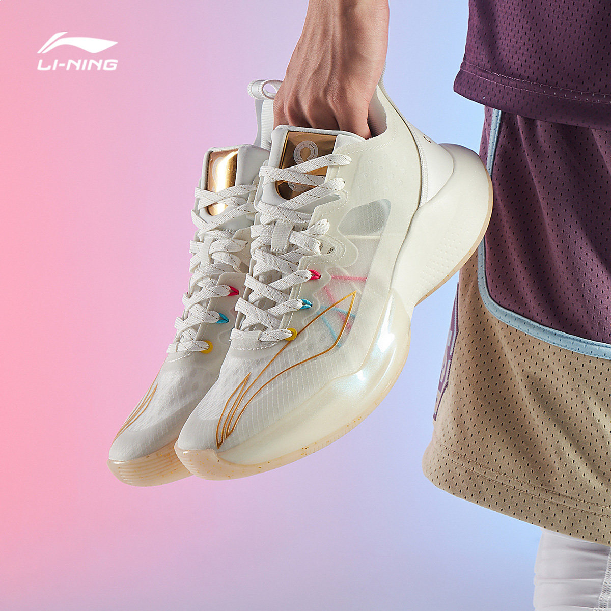 中国李宁男音速8球鞋回弹低帮男鞋缓震耐磨专业实战运动鞋abaq035