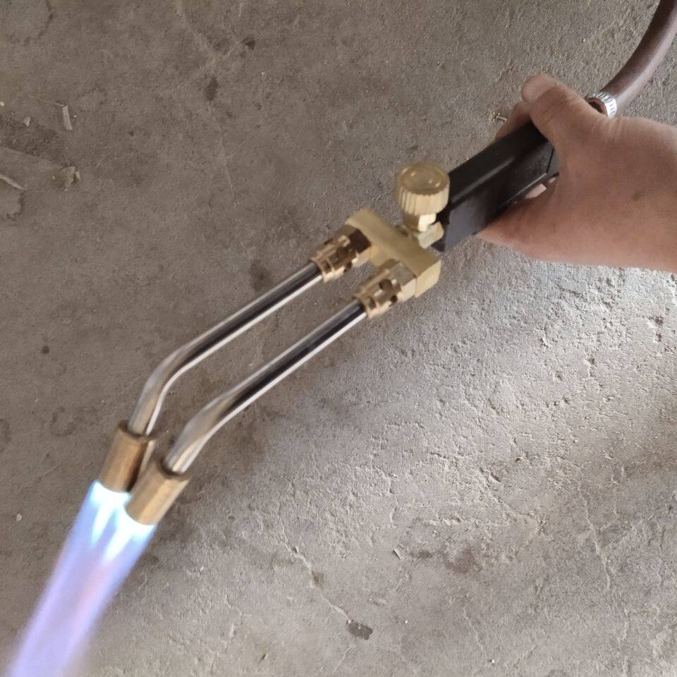 十五型双头喷火枪煤气小焊枪金字小喷枪铁头多头喷火枪火焰消毒枪