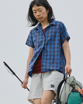包税包邮 江户久得 yamatomichi女士羊毛短袖衫徒步露营登山 代购
