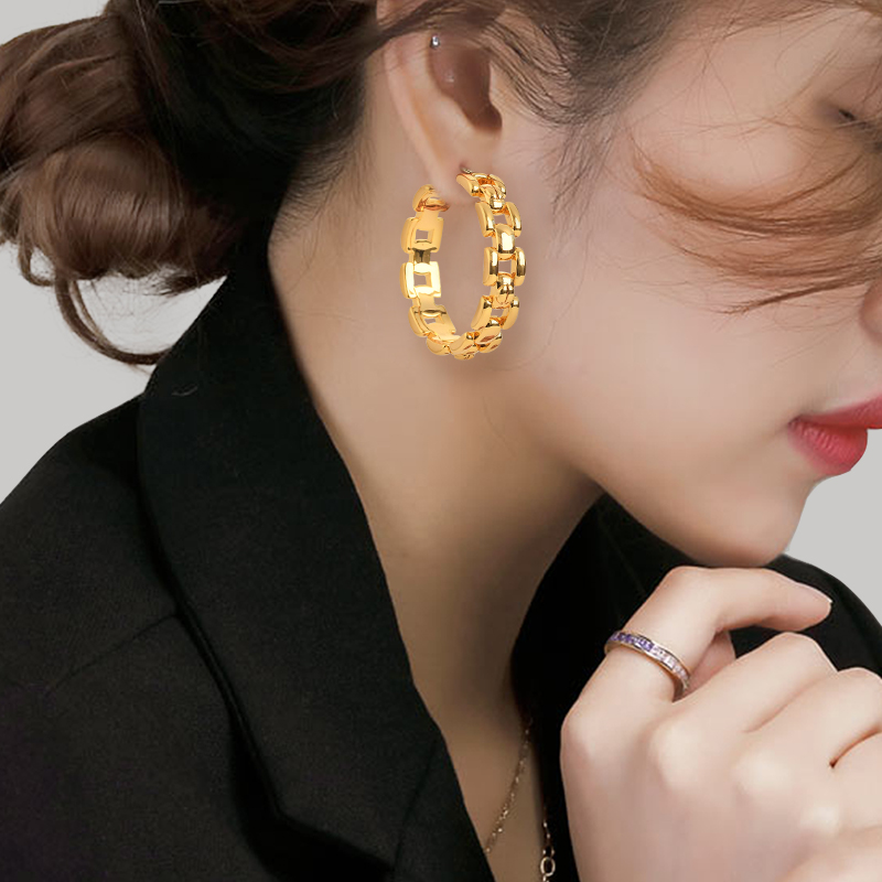 金芽欧美li女链条耳环2件9折