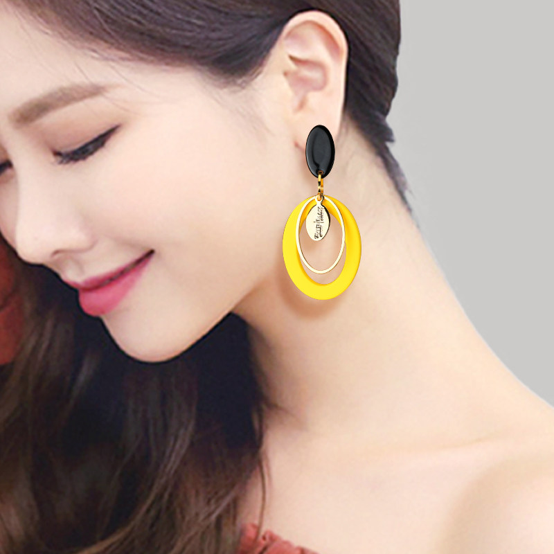 耳环韩国气质网红时尚个性圆圈黄色几何耳坠2021新款潮夸张耳饰,饰品/流行首饰/时尚饰品新,耳环,淘宝优惠券,粉丝福利购,淘宝优惠卷