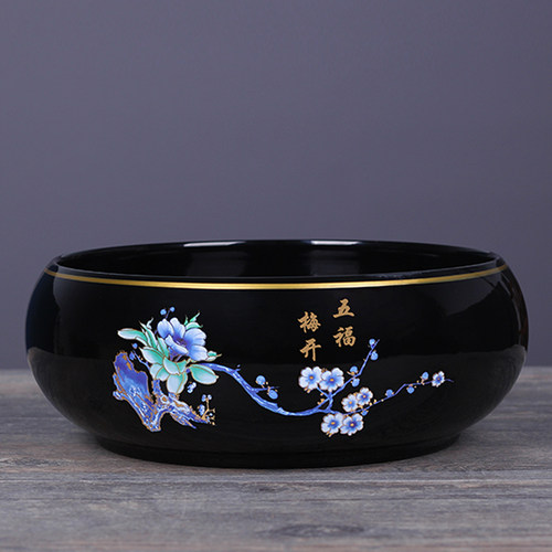 陶瓷花盆中国风一组两个