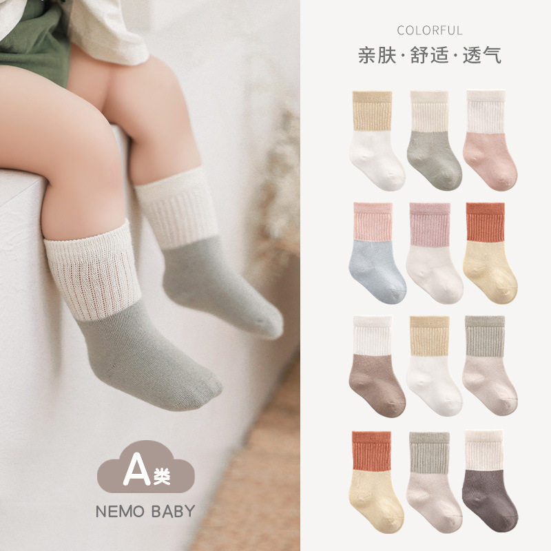 诸暨市友润袜业有限公司婴儿袜子春秋季新生儿宝宝0到3个月松口无