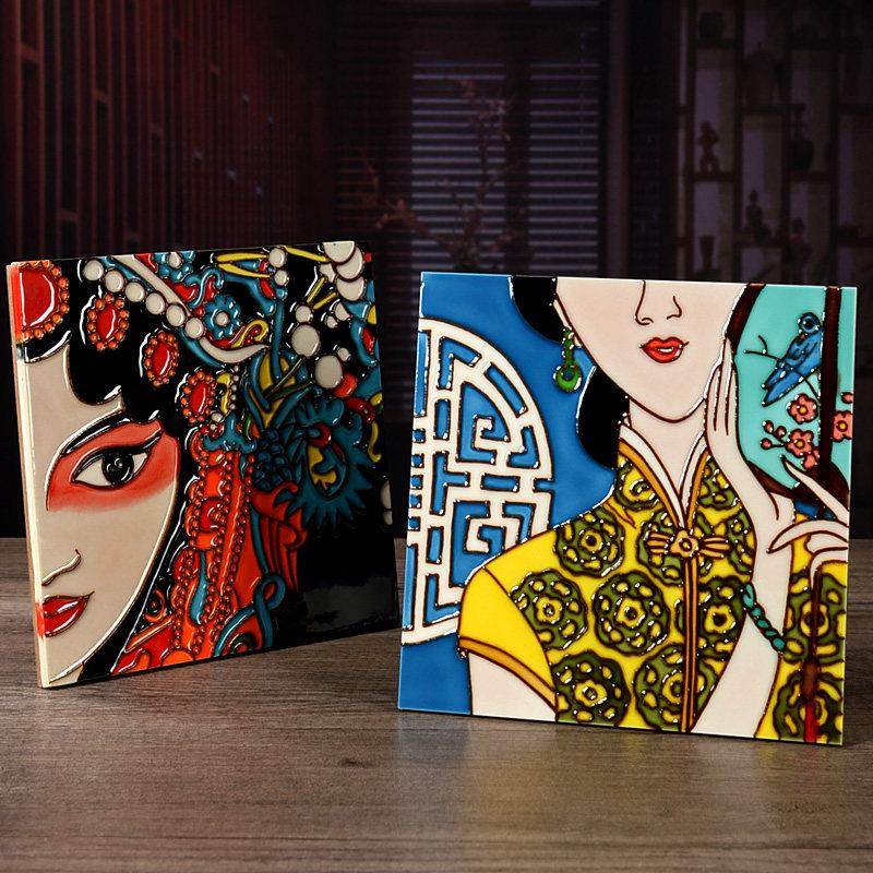 上海特色手绘陶瓷瓷板画 画客厅墙面装饰画 画饭厅过道玄关中式无,家居饰品,现代装饰画,淘宝优惠券,粉丝福利购,淘宝优惠卷