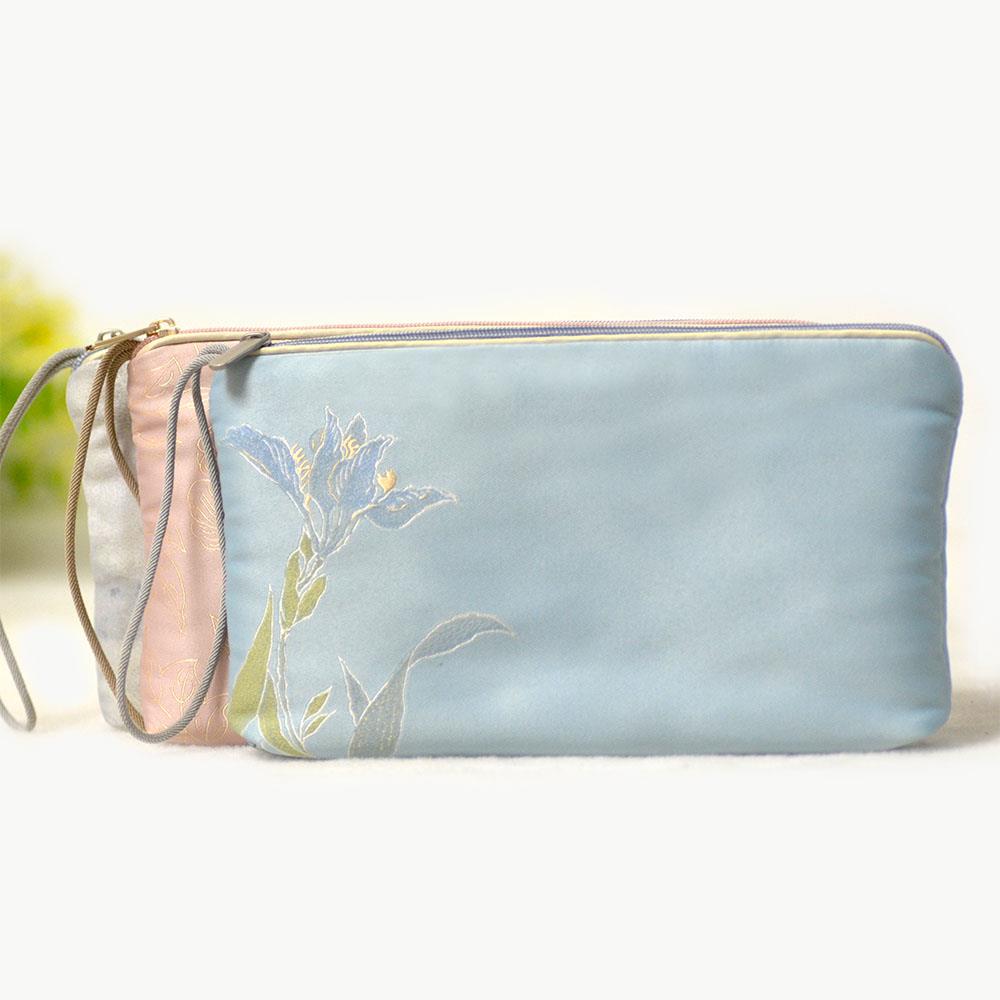 高档拉炼 炼 手机包配礼盒覆古手拿小包女式零钱包布艺长版收纳袋