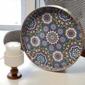 圆形托盘北欧零售酒店别墅样板间茶杯子水果托盘摩洛哥款 防水