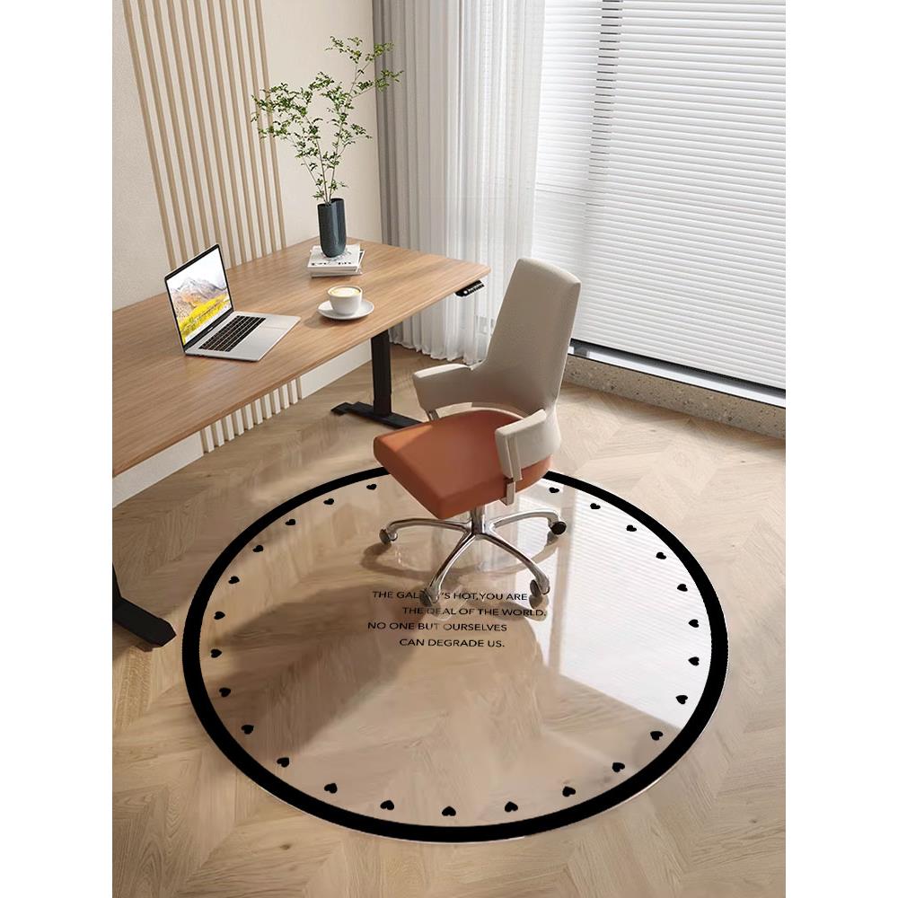 圆形软玻璃转椅地垫书房书桌椅下简约轻奢地毯耐脏防水地板保护垫