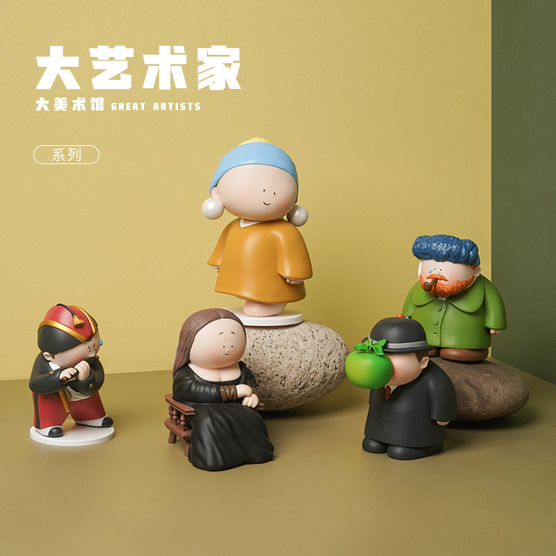 大艺术家系列摆件 正版大美术馆世界名画系列少女潮玩手办盲盒