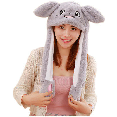 耳朵能可以动的兔子帽子会竖起来翘耳朵可爱的帽子女带耳朵小朋友|msdalam kategori Aksesori/Belt kulit/Hat/Muffler, Hat - dari Buy2taobao.com untuk memberikan perkhidmatan ejen Taobao profesional membeli