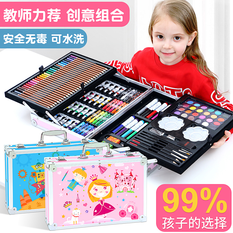 儿童文具套装学习用品绘画水彩画画笔美术五年级小学生女孩男孩礼盒一年级幼儿园开学大礼包新年礼物生日礼物|msdalam kategori Kamus elektronik/buku kertas elektronik/alat tulis, bekalan sekolah setiap hari, Set alat tulis/Gift Box - dari Buy2taobao.com untuk memberikan perkhidmatan ejen Taobao profesional membeli